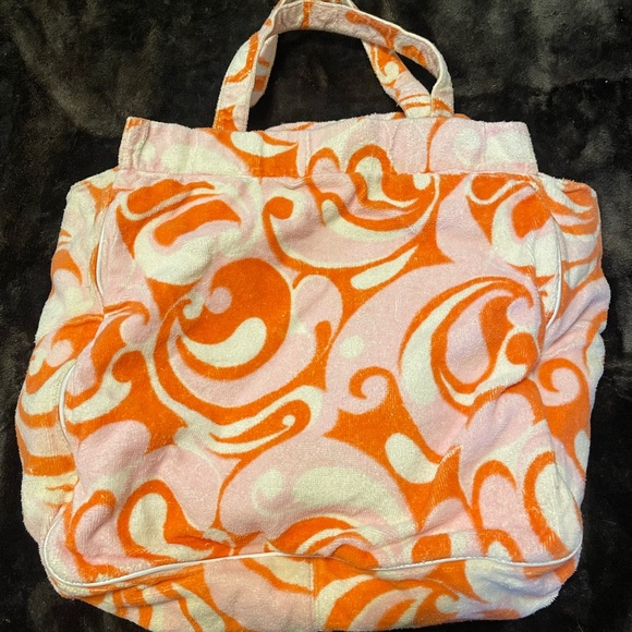 PINK Victoria's Secret Orange and Pink Tote Bag - Picture 1 of 7